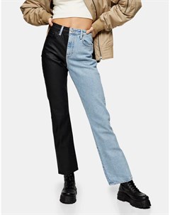 Выбеленные прямые джинсы в стиле колор блок Topshop