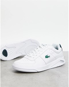 Белые с зеленым кроссовки Game Advance Lacoste