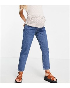 Синие выбеленные джинсы в винтажном стиле с эластичной вставкой под животом Cotton:on maternity