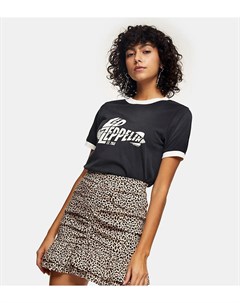 Мини юбка из бенгалина с оборками Tall Topshop