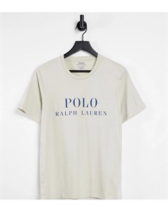 Бежевая футболка для дома с логотипом на груди х ASOS Exclusive Collab Polo ralph lauren