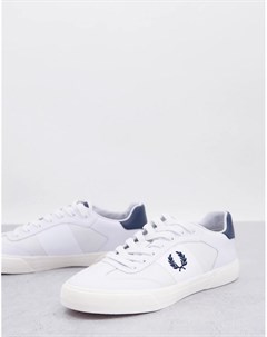 Темно синие кожаные кроссовки с логотипом Fred perry