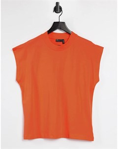 Оранжевая свободная футболка без рукавов Asos design