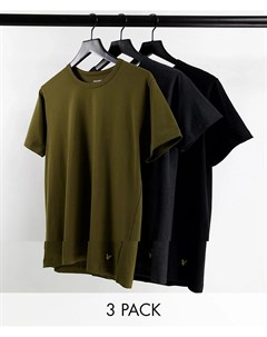 Набор из 3 футболок черного серого и зеленого цветов Maxwell Lyle & scott bodywear