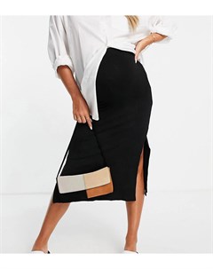 Черная юбка в рубчик с двумя разрезами Maternity Topshop