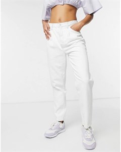 Белые джинсы со складками спереди и сильно завышенной талией J brand