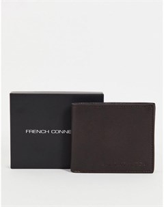 Коричневый бумажник классического складного дизайна French connection
