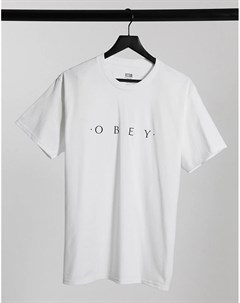 Белая футболка с логотипом на груди Obey