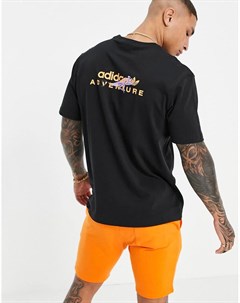 Черная футболка с логотипом на кармане Аdventure Adidas originals