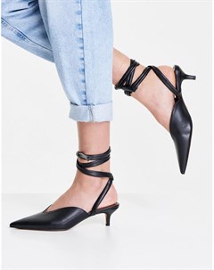 Черные туфли с завязками на щиколотке Fiona Topshop