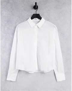 Белая поплиновая рубашка Mango