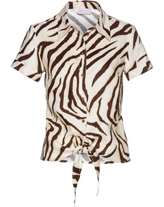 Льняная блузка с полосками зебра Bonprix