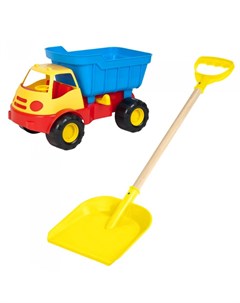Автомобиль самосвал Active лопата пластмассовая с деревянной ручкой 60 см Тебе-игрушка