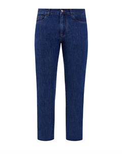 Прямые джинсы из хлопка и льна с вышитым логотипом Canali