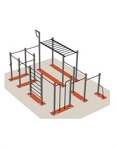 Островной модуль турников с брусьями мобильный W 1 2 Hercules