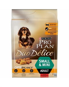 Duo Delice сухой корм для собак мелких и миниатюрных пород с высоким содержанием говядины 2 5 кг Pro plan