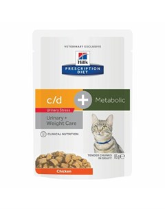Prescription Diet Cat c d Urinary Stress Metabolic влажный корм для кошек для лечения МКБ снижения и Hill`s