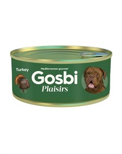 Влажный корм Plaisirs для взрослых собак с индейкой 185 г Gosbi
