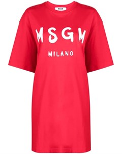 Платье футболка с логотипом Msgm
