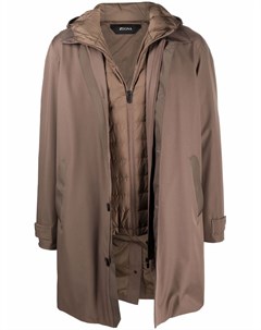 Многослойное пальто с капюшоном Z zegna