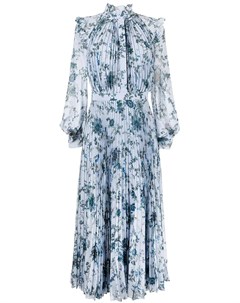 Плиссированное платье с цветочным принтом Erdem