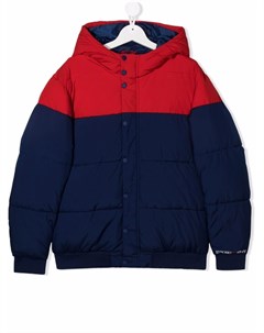 Пуховик с капюшоном и логотипом Emporio armani kids