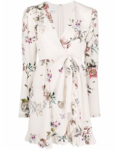 Шелковое платье с запахом и цветочным принтом Giambattista valli