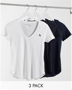 Набор из 3 футболок с v образным вырезом Abercrombie & fitch
