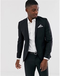 Черный эластичный приталенный пиджак Premium Jack & jones