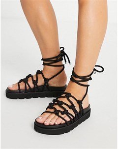 Черные сандалии со шнуровкой Fizzle Asos design