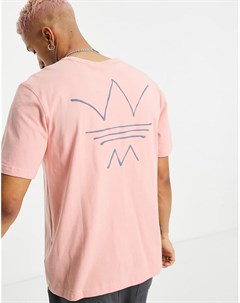 Коралловая футболка с абстрактным принтом RYV Adidas originals