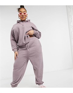 Окрашенные фиолетовые меланжевые джоггеры в стиле oversized от комплекта Plus Collusion