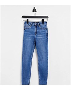 Средне выбеленные зауженные джинсы с высокой посадкой ASOS DESIGN Petite Asos petite