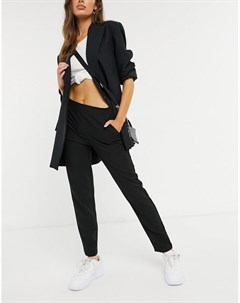 Черные брюки сигареты с завышенной талией Vero moda