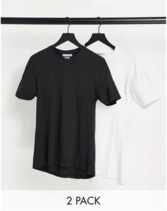Набор из 2 футболок черного и белого цвета Another influence