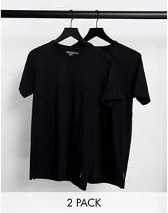 Набор из 2 футболок с круглым вырезом черного цвета French connection