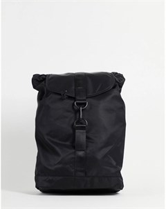 Черный нейлоновый рюкзак с застежкой карабином спереди Asos design