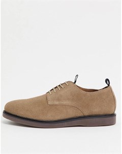 Серо коричневые замшевые туфли на шнуровке H by hudson