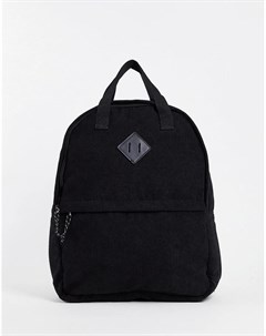 Черный вельветовый рюкзак с ручками Asos design