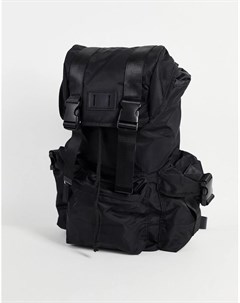 Черный нейлоновый рюкзак с несколькими отделениями Asos design