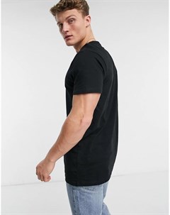 Удлиненная черная футболка New look