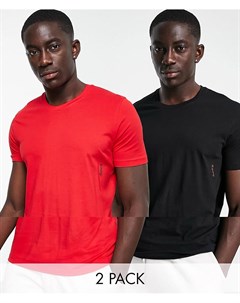 Набор из 2 футболок черного и красного цвета Hugo bodywear