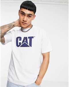 Белая футболка для офиса с логотипом Caterpillar Cat footwear