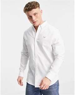 Белая оксфордская рубашка с длинными рукавами Threadbare