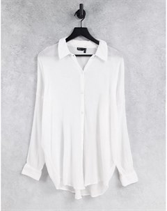 Белая пляжная рубашка из жатого материала Asos design