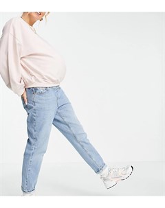 Выбеленные джинсы в винтажном стиле со вставкой поверх живота Topshop maternity