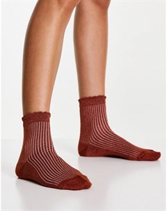 Рыжие носки до щиколотки с блестками и фигурным кантом Asos design