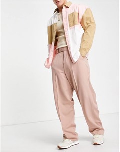 Розовые строгие брюки с широкими штанинами Asos design