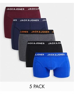 Набор из 5 разноцветных боксеров брифов Jack & jones