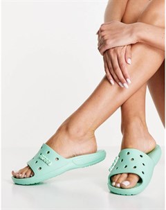 Классические сандалии шлепанцы фисташкового цвета Crocs